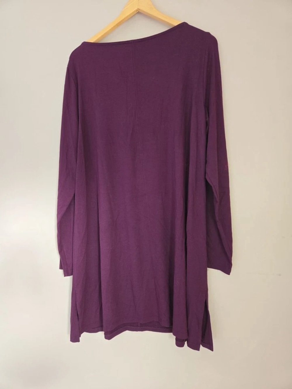 Eileen Fisher Plum Long Sleeve Shift Dress - Picture 6 of 9
